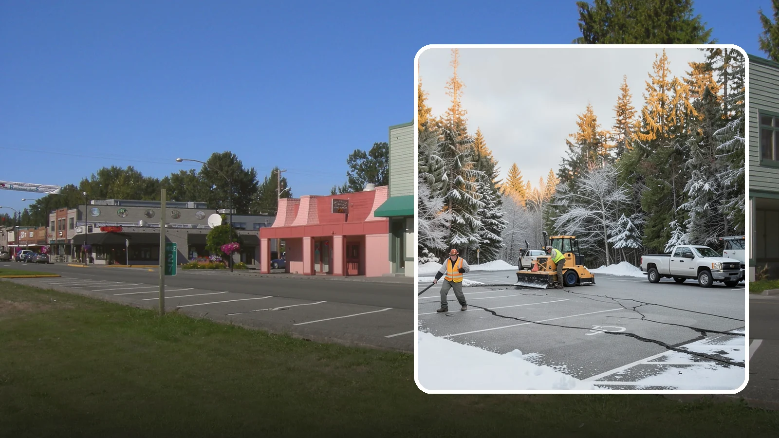 Parking Lot Maintenance in Snoqualmie, King County, WA - We provide season-long parking lot upkeep that keeps your surface safe through every Western Washington winter event.