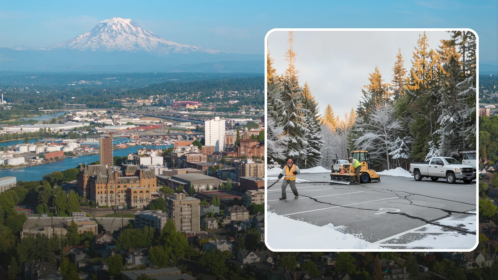 Parking Lot Maintenance in Tacoma, Pierce County, WA - We provide season-long parking lot upkeep that keeps your surface safe through every Western Washington winter event.