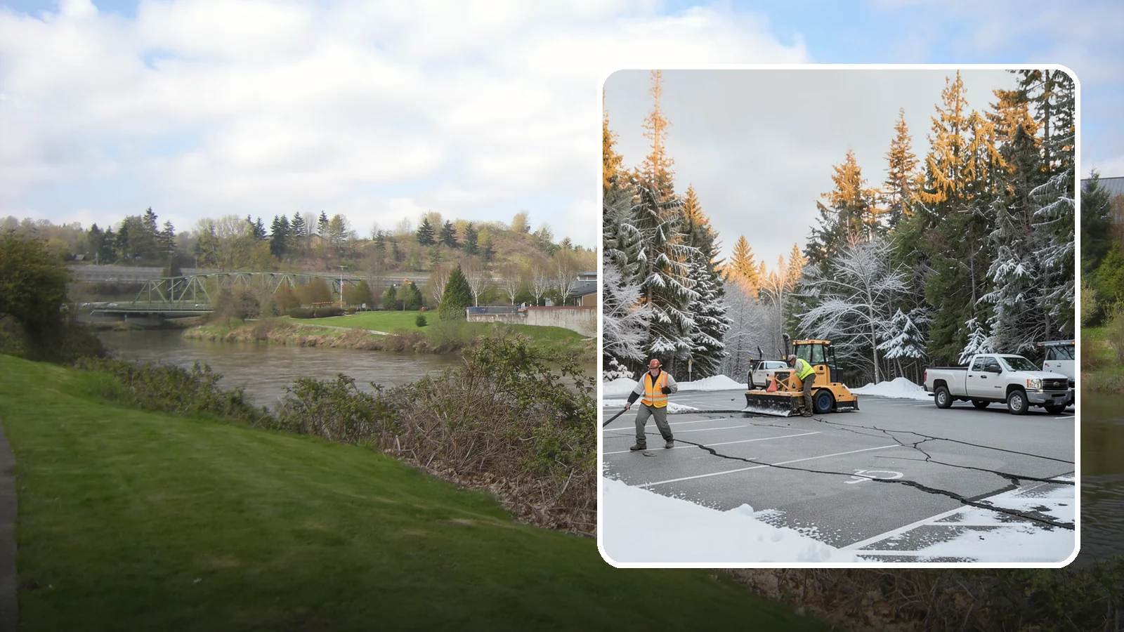 Parking Lot Maintenance in Tukwila, King County, WA - We provide season-long parking lot upkeep that keeps your surface safe through every Western Washington winter event.