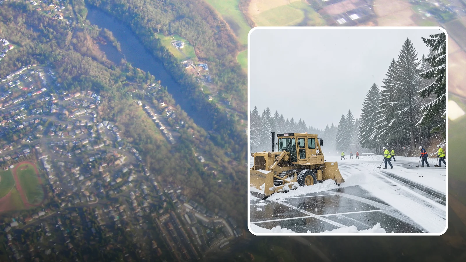 Parking Lot Plowing in Algona, King County, WA - When a Puget Sound cold snap drops several inches overnight, our plows clear your entire lot before the morning rush.