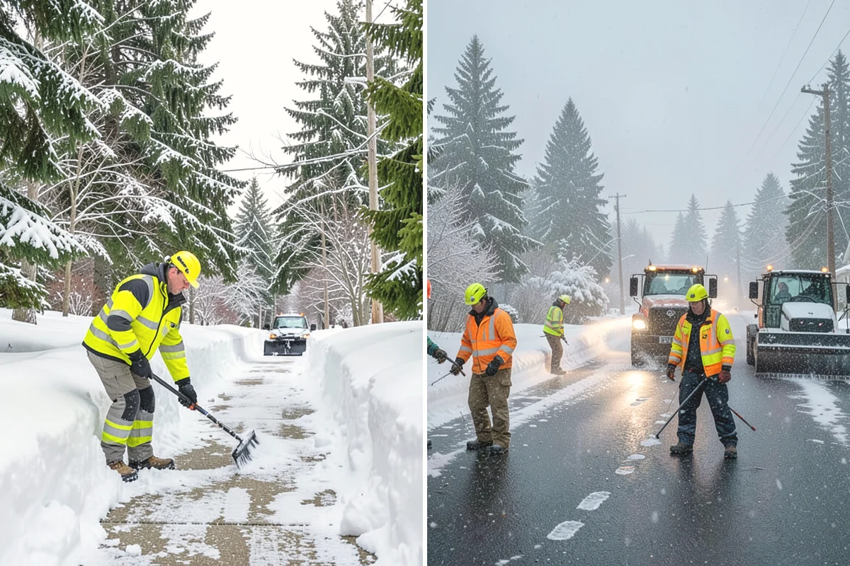 Parking Lot Plowing in Anacortes, Skagit County, WA - We map your lot and set snow-stacking corners during a pre-season site walk