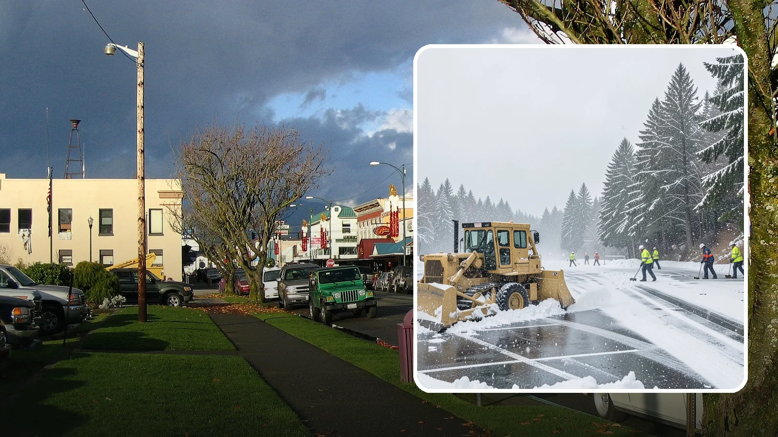 Parking Lot Plowing in Arlington, Snohomish County, WA - When a Puget Sound cold snap drops several inches overnight, our plows clear your entire lot before the morning rush.