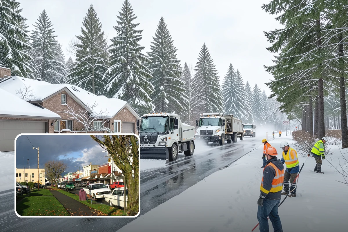 Parking Lot Plowing in Arlington, Snohomish County, WA - Full-lot clearing before opening hours