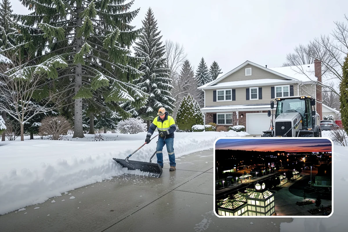 Parking Lot Plowing in Auburn, King County, WA - Full-lot clearing before opening hours