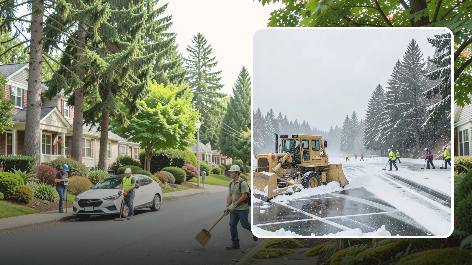 Parking Lot Plowing in Beaux Arts Village, King County, WA - When a Puget Sound cold snap drops several inches overnight, our plows clear your entire lot before the morning rush.