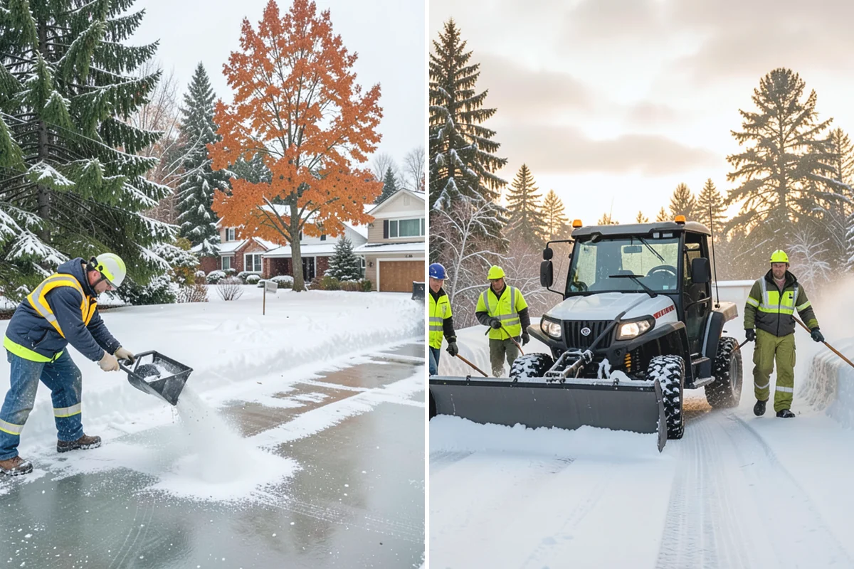 Parking Lot Plowing in Beaux Arts Village, King County, WA - We map your lot and set snow-stacking corners during a pre-season site walk