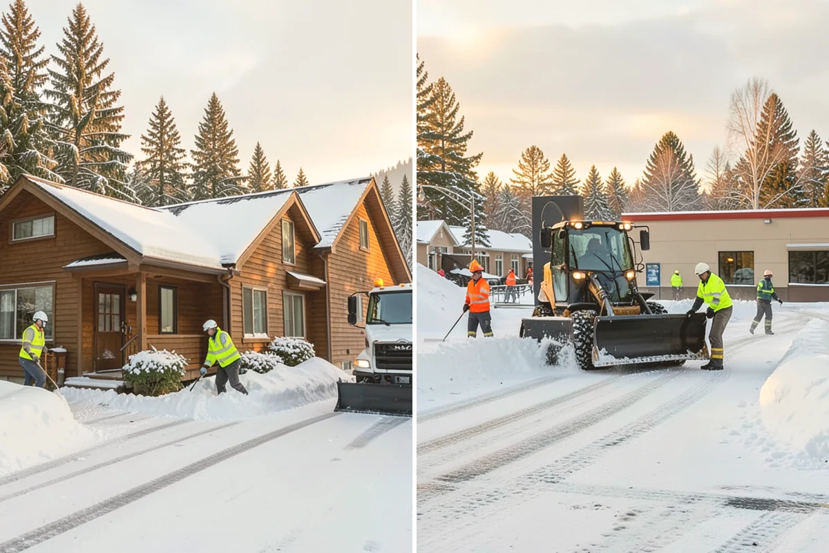 Parking Lot Plowing in Bellevue, King County, WA - We map your lot and set snow-stacking corners during a pre-season site walk