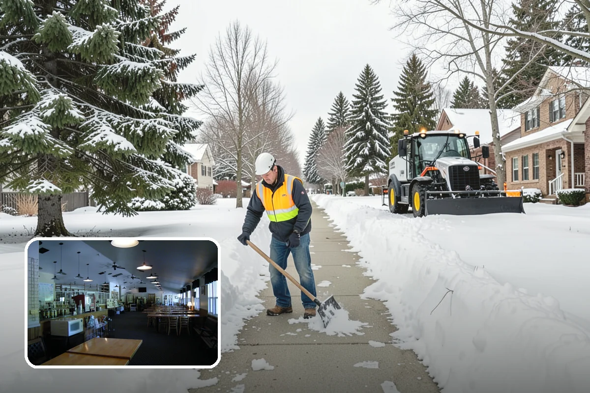 Parking Lot Plowing in Black Diamond, King County, WA - Full-lot clearing before opening hours