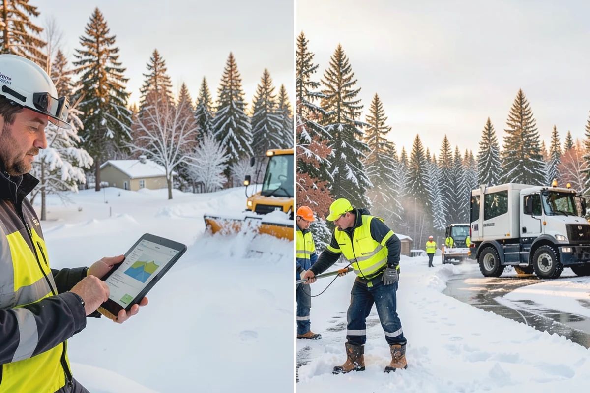 Parking Lot Plowing in Bonney Lake, Pierce County, WA - We map your lot and set snow-stacking corners during a pre-season site walk