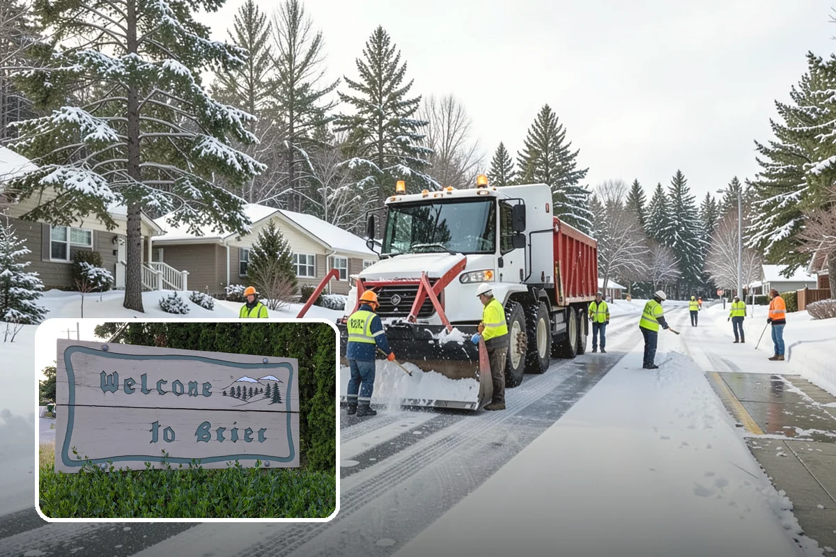 Parking Lot Plowing in Brier, Snohomish County, WA - Full-lot clearing before opening hours