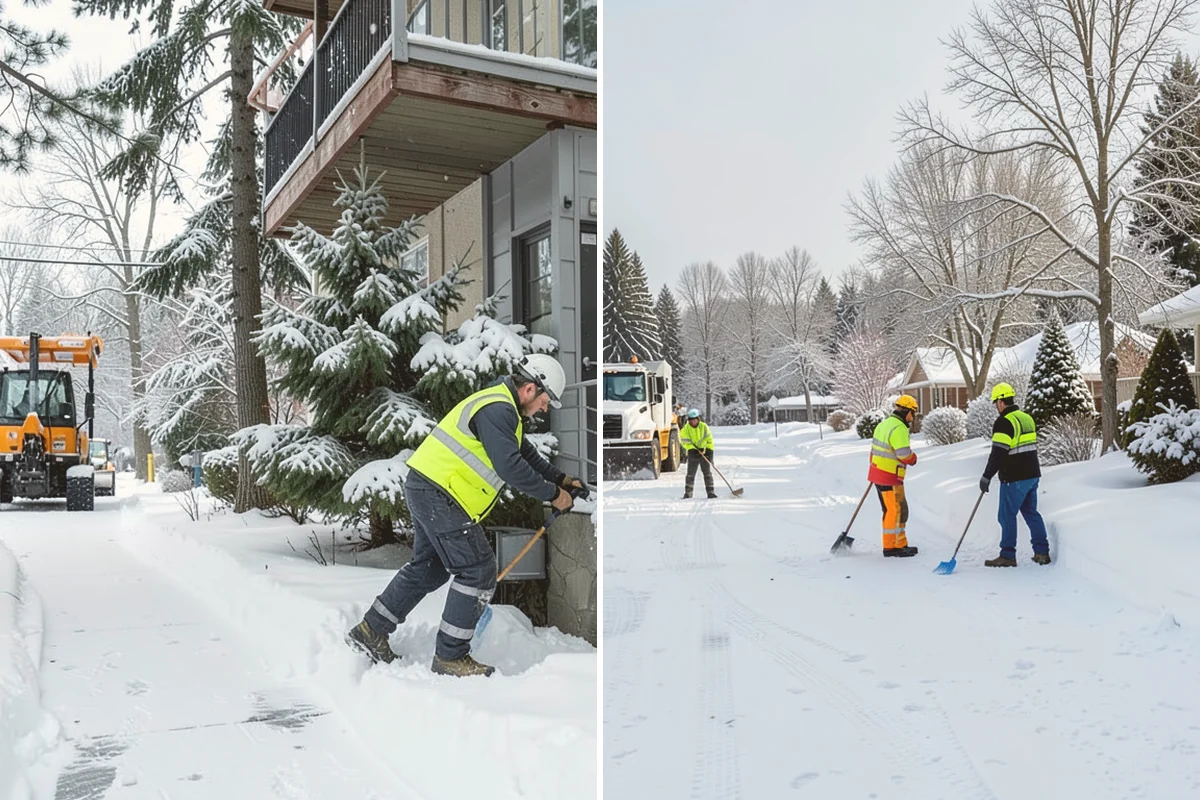 Parking Lot Plowing in Brier, Snohomish County, WA - We map your lot and set snow-stacking corners during a pre-season site walk