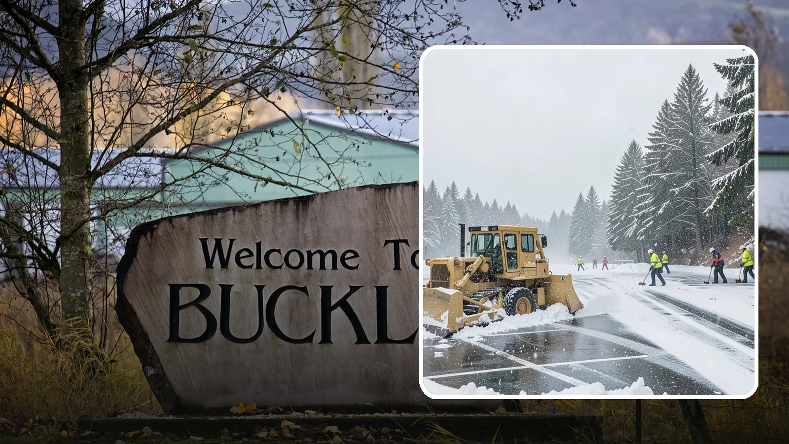 Parking Lot Plowing in Buckley, Pierce County, WA - When a Puget Sound cold snap drops several inches overnight, our plows clear your entire lot before the morning rush.