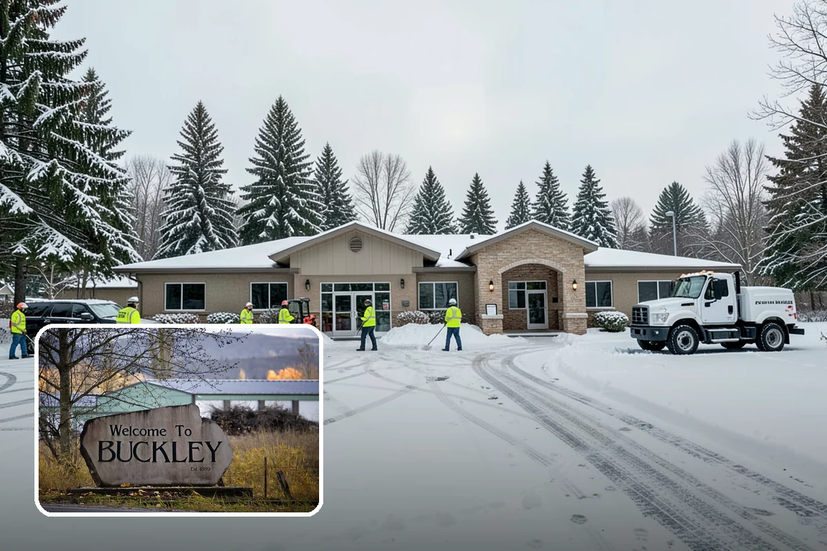 Parking Lot Plowing in Buckley, Pierce County, WA - Full-lot clearing before opening hours