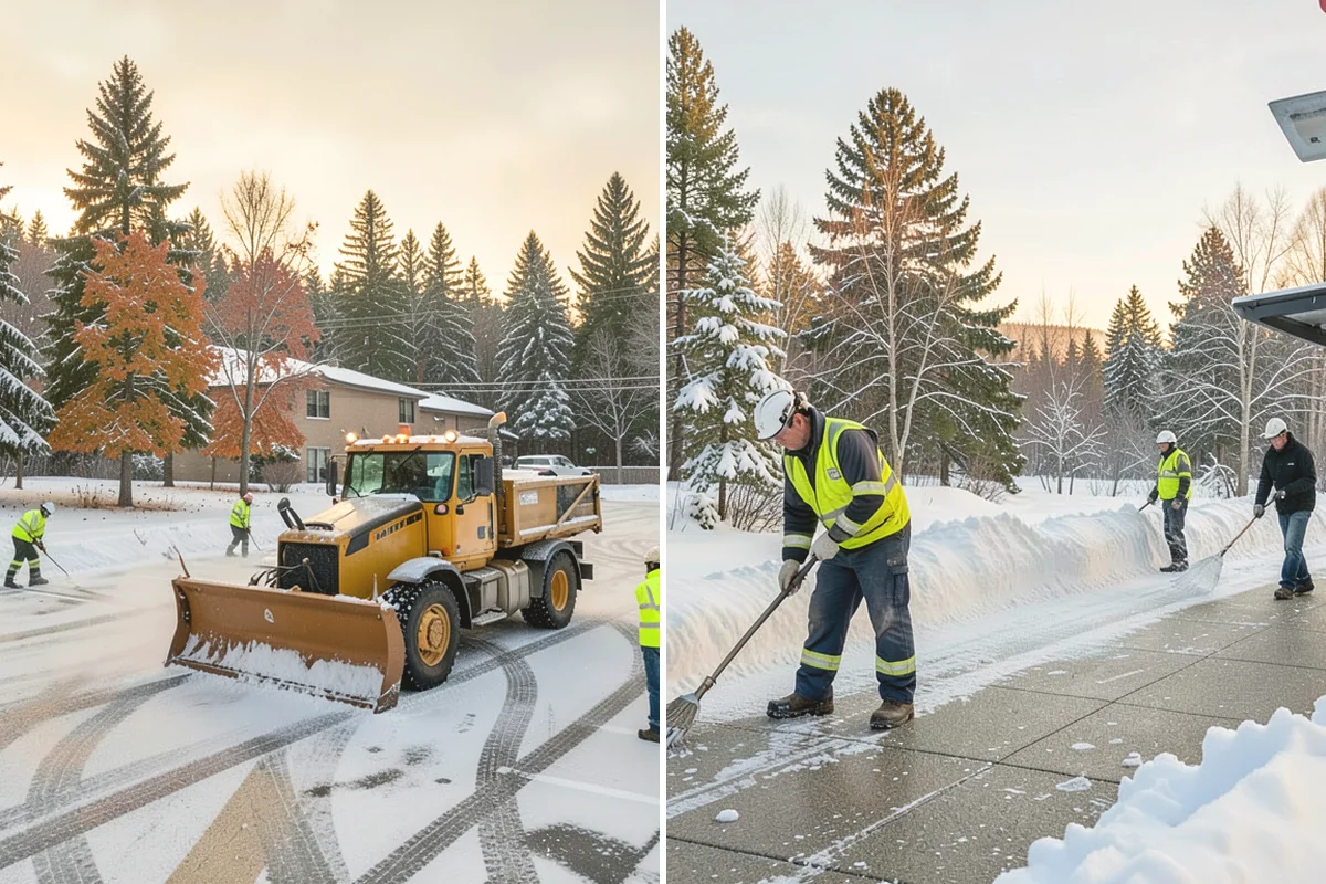 Parking Lot Plowing in Burien, King County, WA - We map your lot and set snow-stacking corners during a pre-season site walk