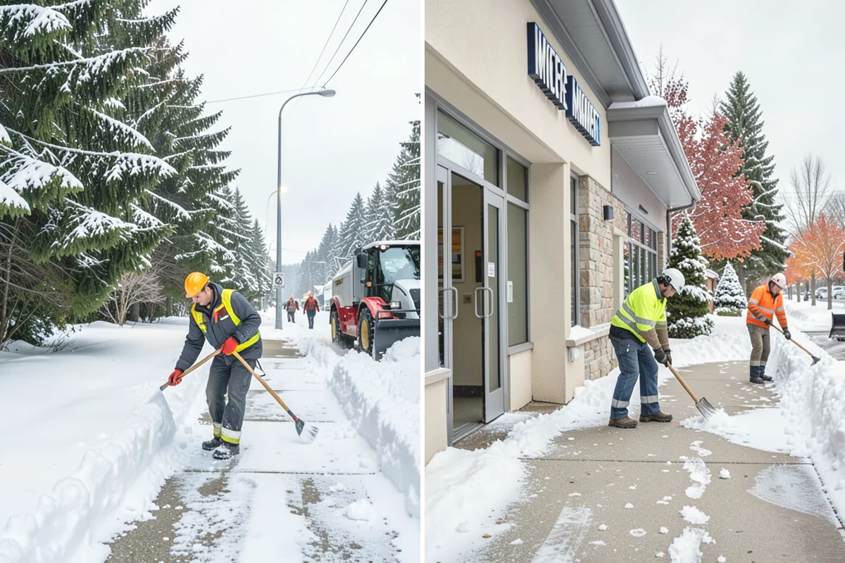 Parking Lot Plowing in Burlington, Skagit County, WA - We map your lot and set snow-stacking corners during a pre-season site walk