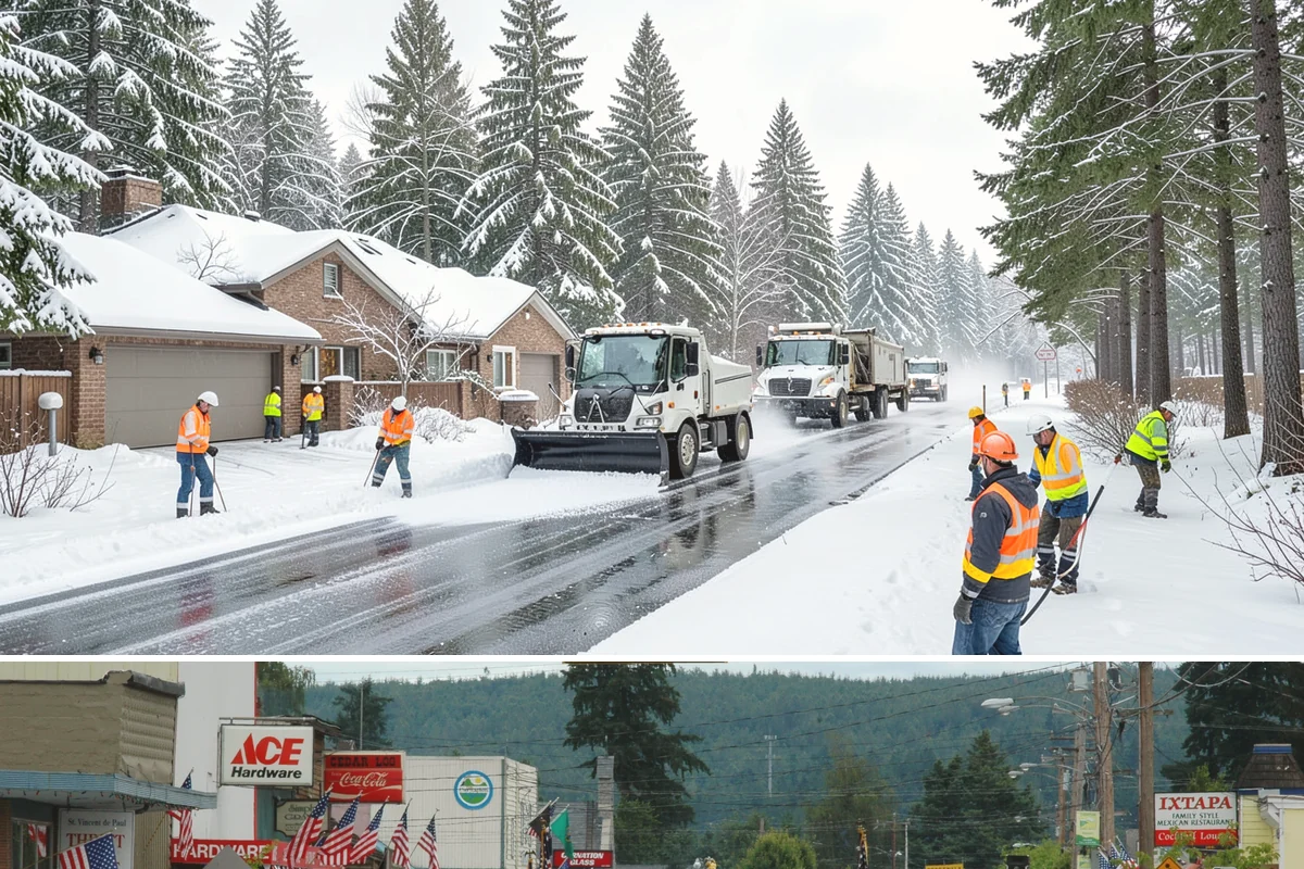 Parking Lot Plowing in Carnation, King County, WA - Book plowing before the November-through-February window when lowland Arctic outbreaks are most likely.