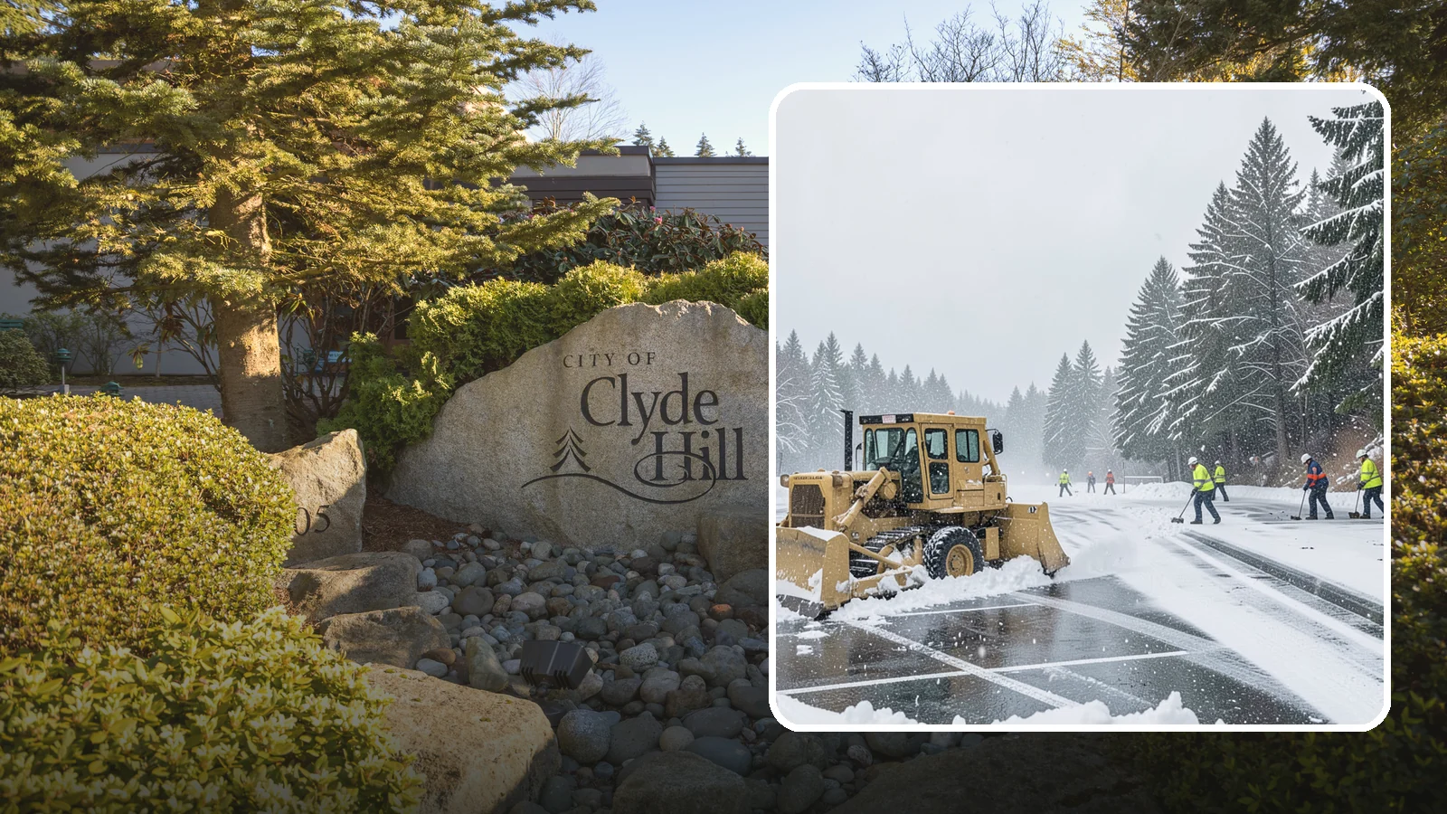 Parking Lot Plowing in Clyde Hill, King County, WA - When a Puget Sound cold snap drops several inches overnight, our plows clear your entire lot before the morning rush.