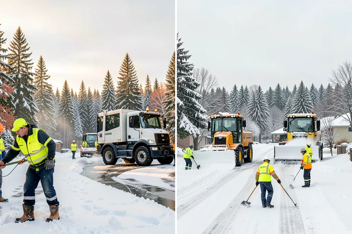 Parking Lot Plowing in Clyde Hill, King County, WA - We map your lot and set snow-stacking corners during a pre-season site walk