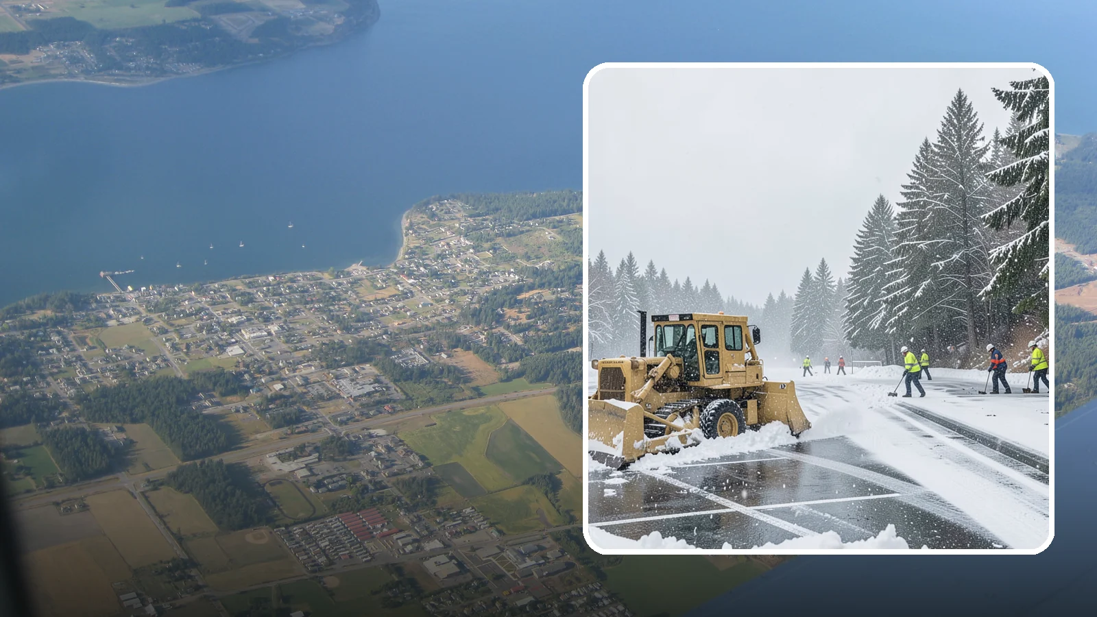 Parking Lot Plowing in Coupeville, Island County, WA - When a Puget Sound cold snap drops several inches overnight, our plows clear your entire lot before the morning rush.