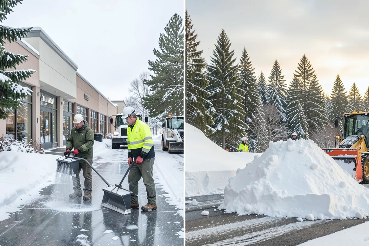 Parking Lot Plowing in Coupeville, Island County, WA - We map your lot and set snow-stacking corners during a pre-season site walk