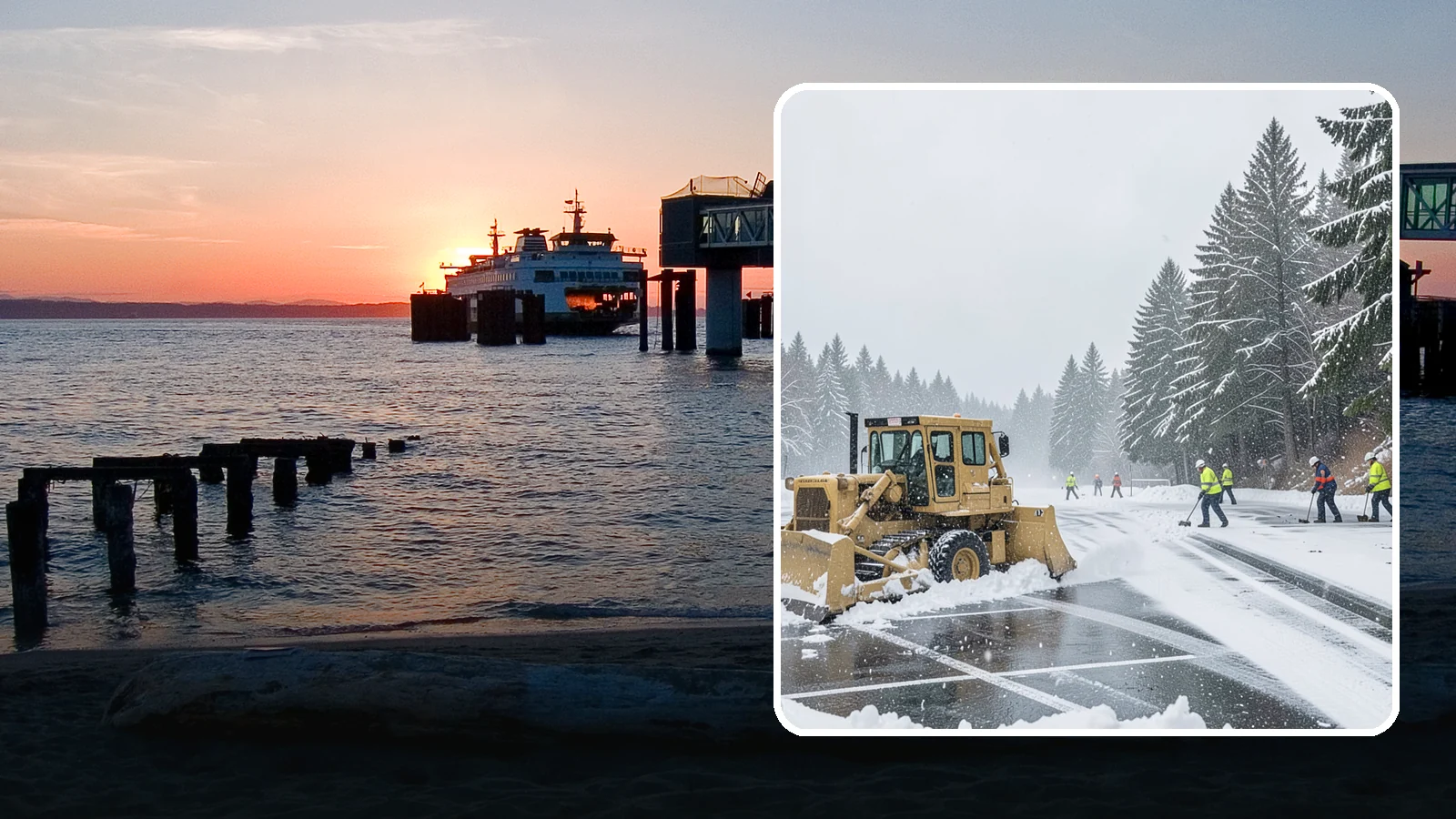 Parking Lot Plowing in Edmonds, Snohomish County, WA - When a Puget Sound cold snap drops several inches overnight, our plows clear your entire lot before the morning rush.