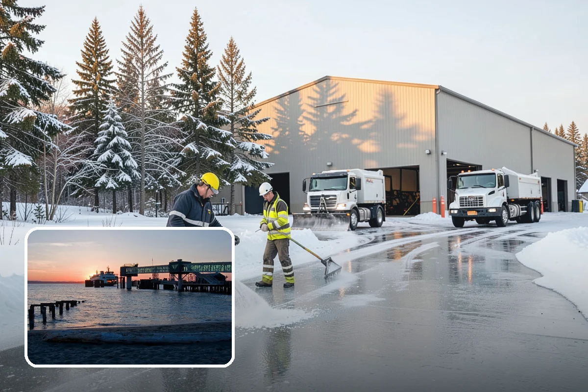 Parking Lot Plowing in Edmonds, Snohomish County, WA - Full-lot clearing before opening hours