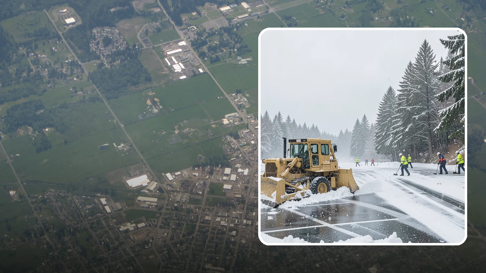 Parking Lot Plowing in Enumclaw, King County, WA - When a Puget Sound cold snap drops several inches overnight, our plows clear your entire lot before the morning rush.