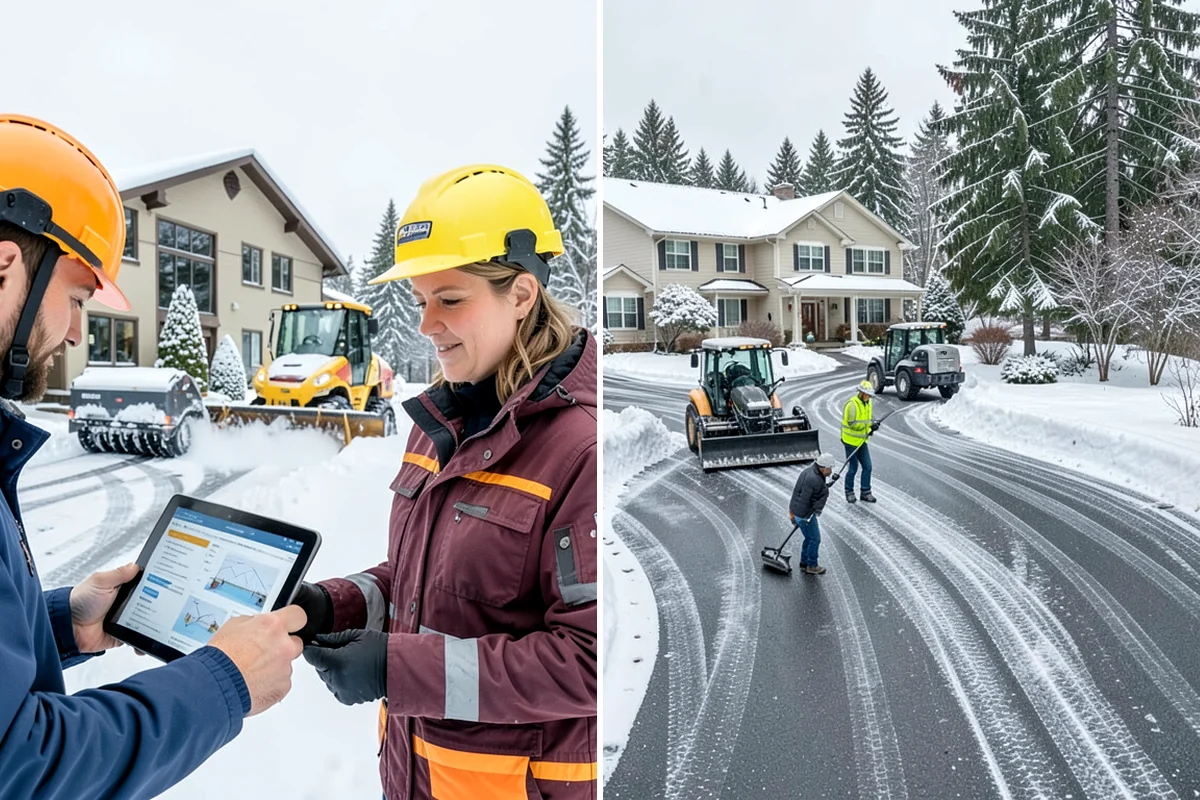 Parking Lot Plowing in Enumclaw, King County, WA - We map your lot and set snow-stacking corners during a pre-season site walk