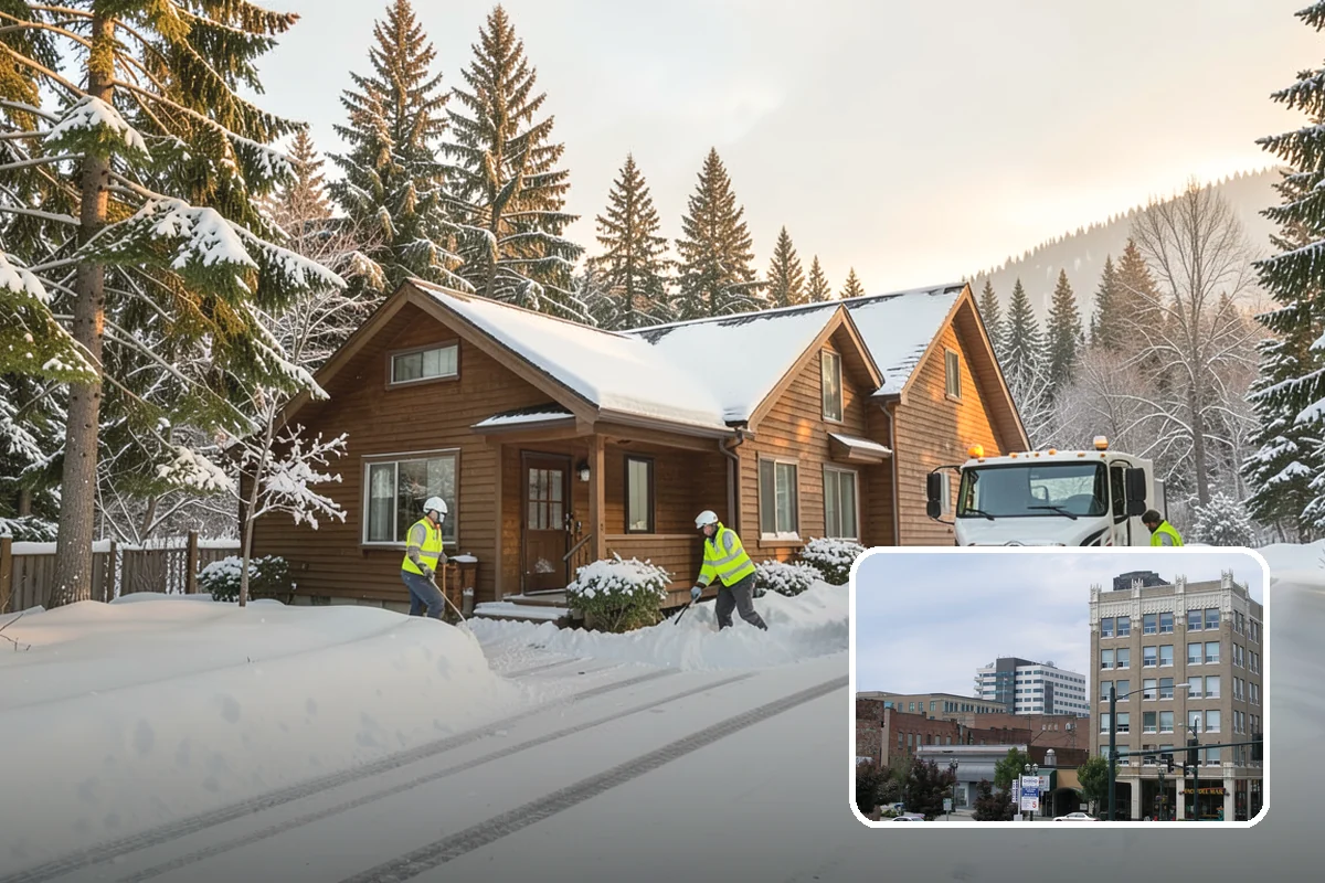 Parking Lot Plowing in Everett, Snohomish County, WA - Full-lot clearing before opening hours