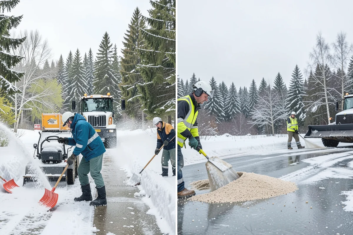 Parking Lot Plowing in Granite Falls, Snohomish County, WA - We map your lot and set snow-stacking corners during a pre-season site walk