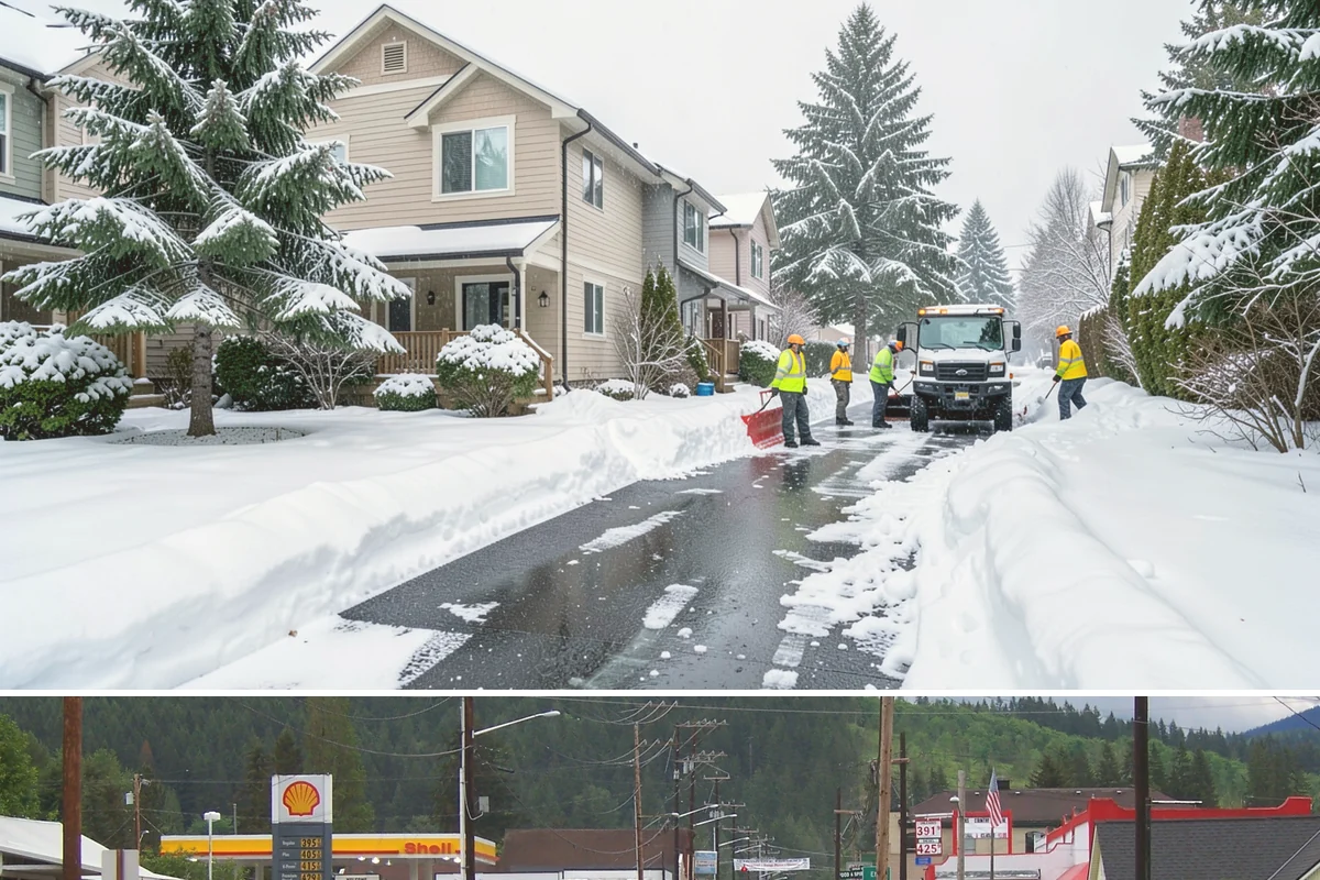 Parking Lot Plowing in Granite Falls, Snohomish County, WA - Book plowing before the November-through-February window when lowland Arctic outbreaks are most likely.