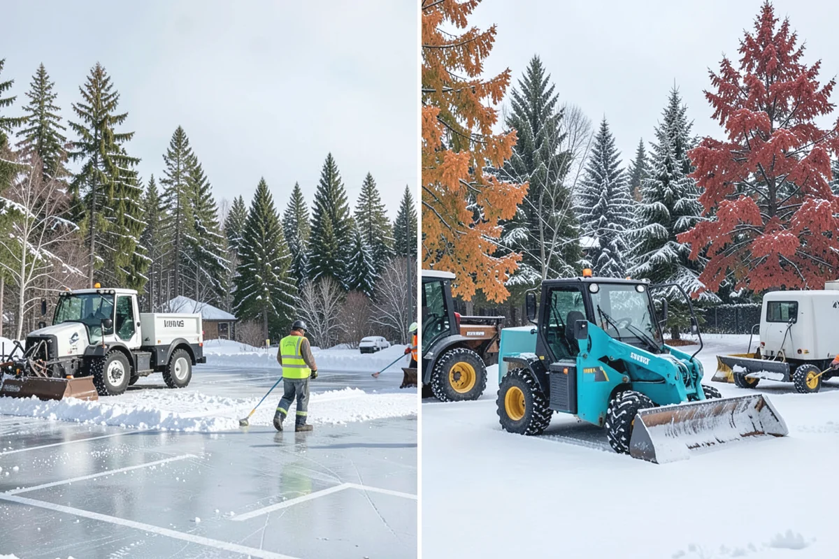 Parking Lot Plowing in Hamilton, Skagit County, WA - We map your lot and set snow-stacking corners during a pre-season site walk