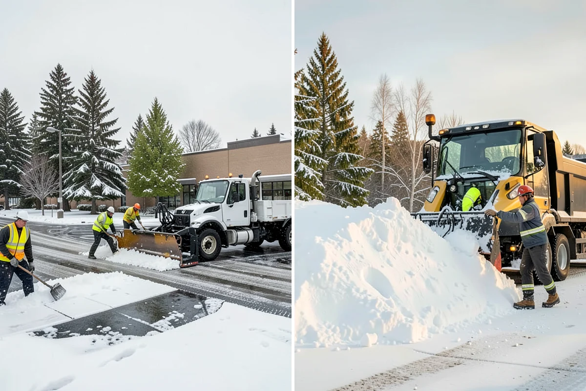 Parking Lot Plowing in Hunts Point, King County, WA - We map your lot and set snow-stacking corners during a pre-season site walk