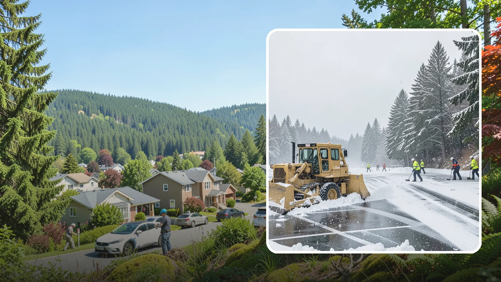 Parking Lot Plowing in Index, Snohomish County, WA - When a Puget Sound cold snap drops several inches overnight, our plows clear your entire lot before the morning rush.
