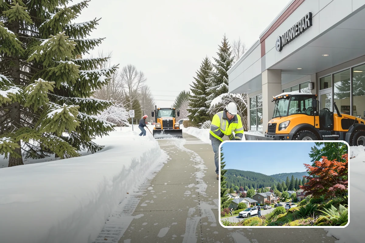 Parking Lot Plowing in Index, Snohomish County, WA - Full-lot clearing before opening hours