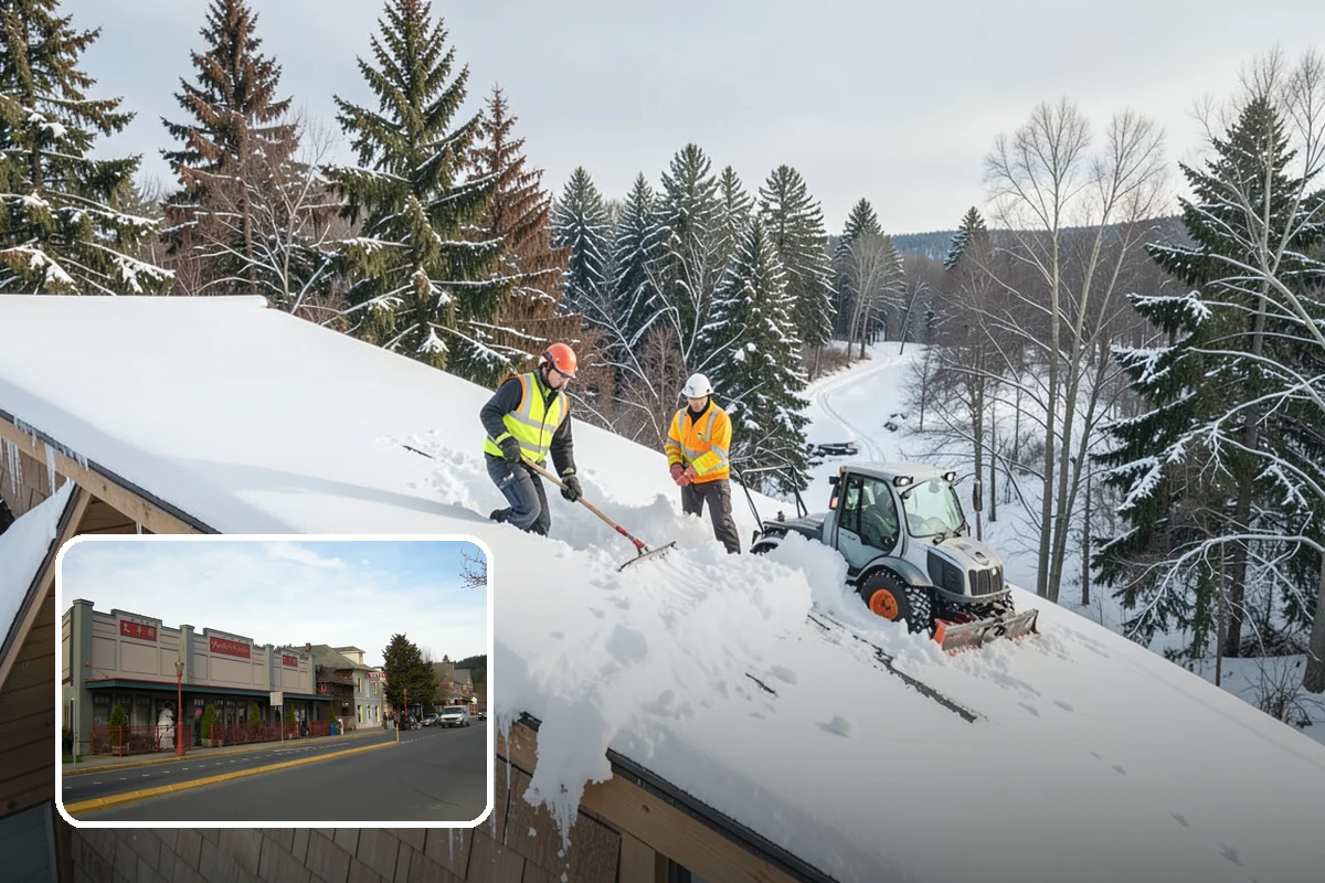 Parking Lot Plowing in Issaquah, King County, WA - Full-lot clearing before opening hours