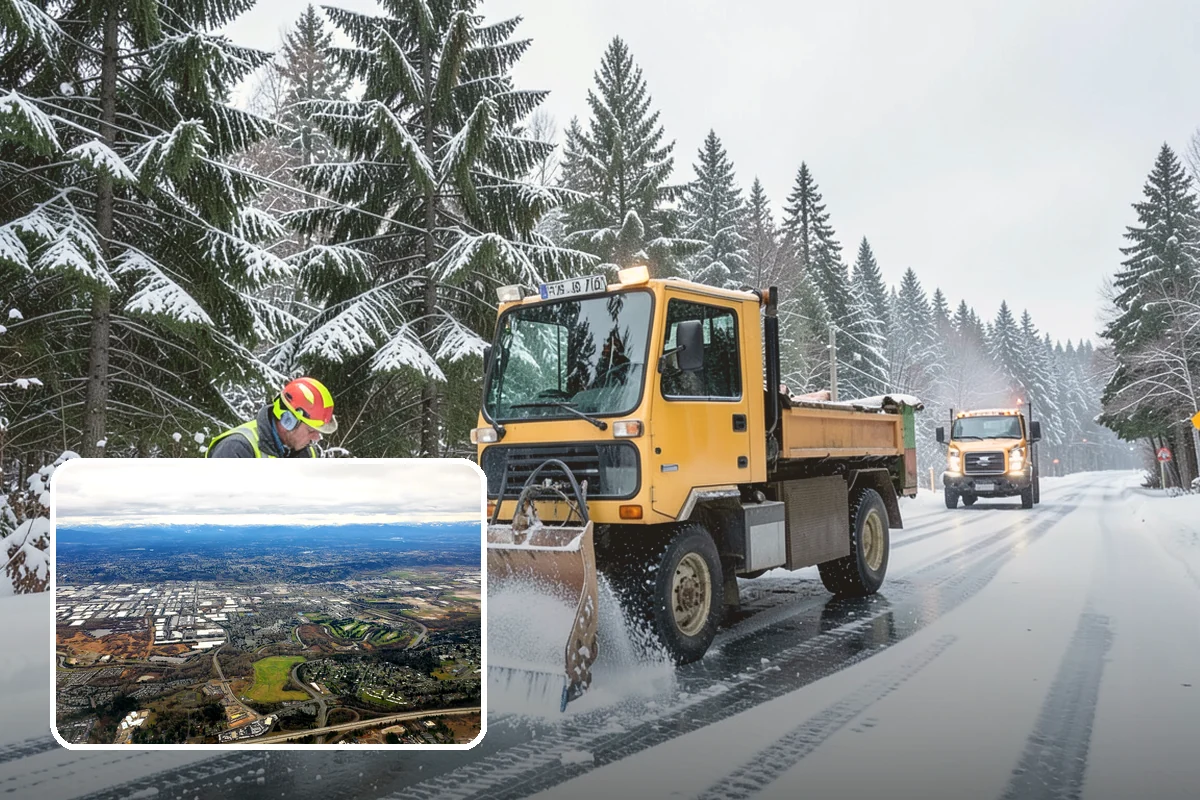 Parking Lot Plowing in Kent, King County, WA - Full-lot clearing before opening hours
