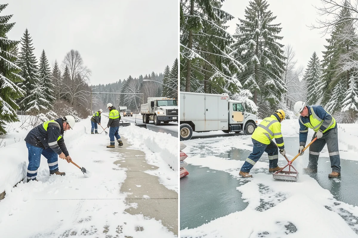 Parking Lot Plowing in Kent, King County, WA - We map your lot and set snow-stacking corners during a pre-season site walk