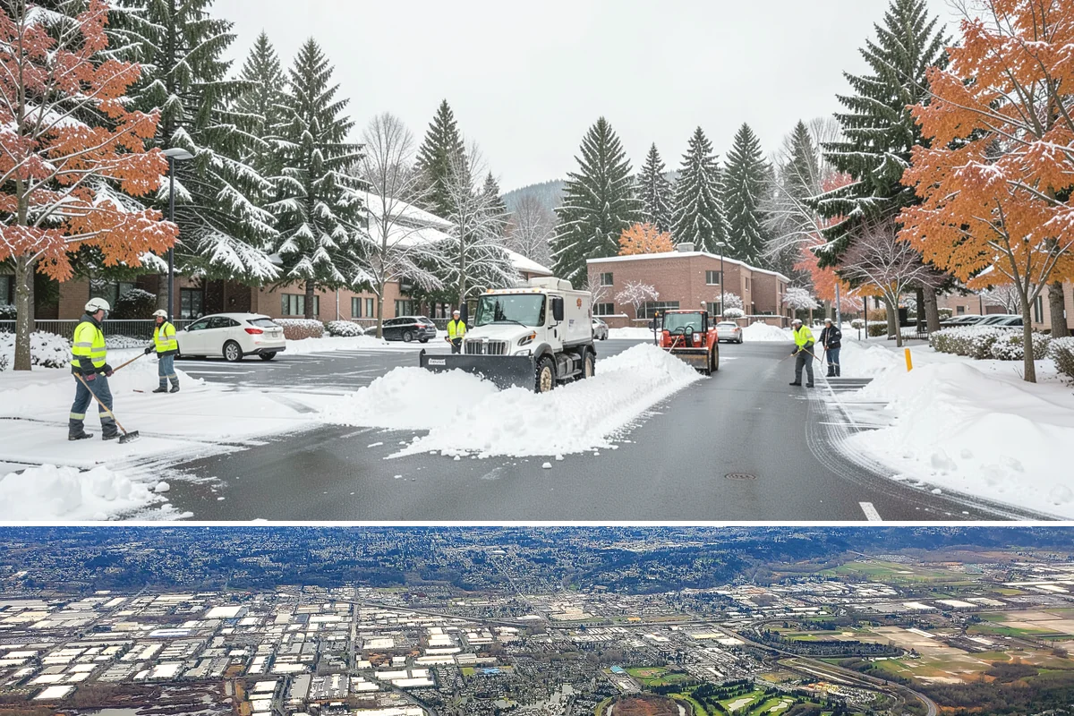 Parking Lot Plowing in Kent, King County, WA - Book plowing before the November-through-February window when lowland Arctic outbreaks are most likely.