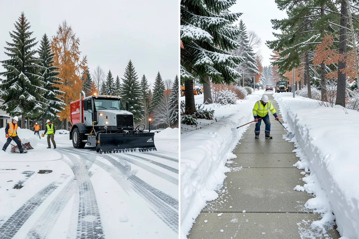 Parking Lot Plowing in Lake Forest Park, King County, WA - We map your lot and set snow-stacking corners during a pre-season site walk