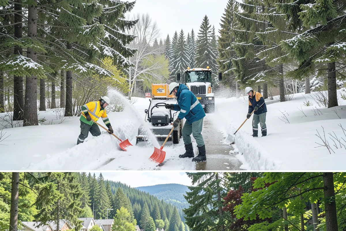 Parking Lot Plowing in Lake Forest Park, King County, WA - Book plowing before the November-through-February window when lowland Arctic outbreaks are most likely.