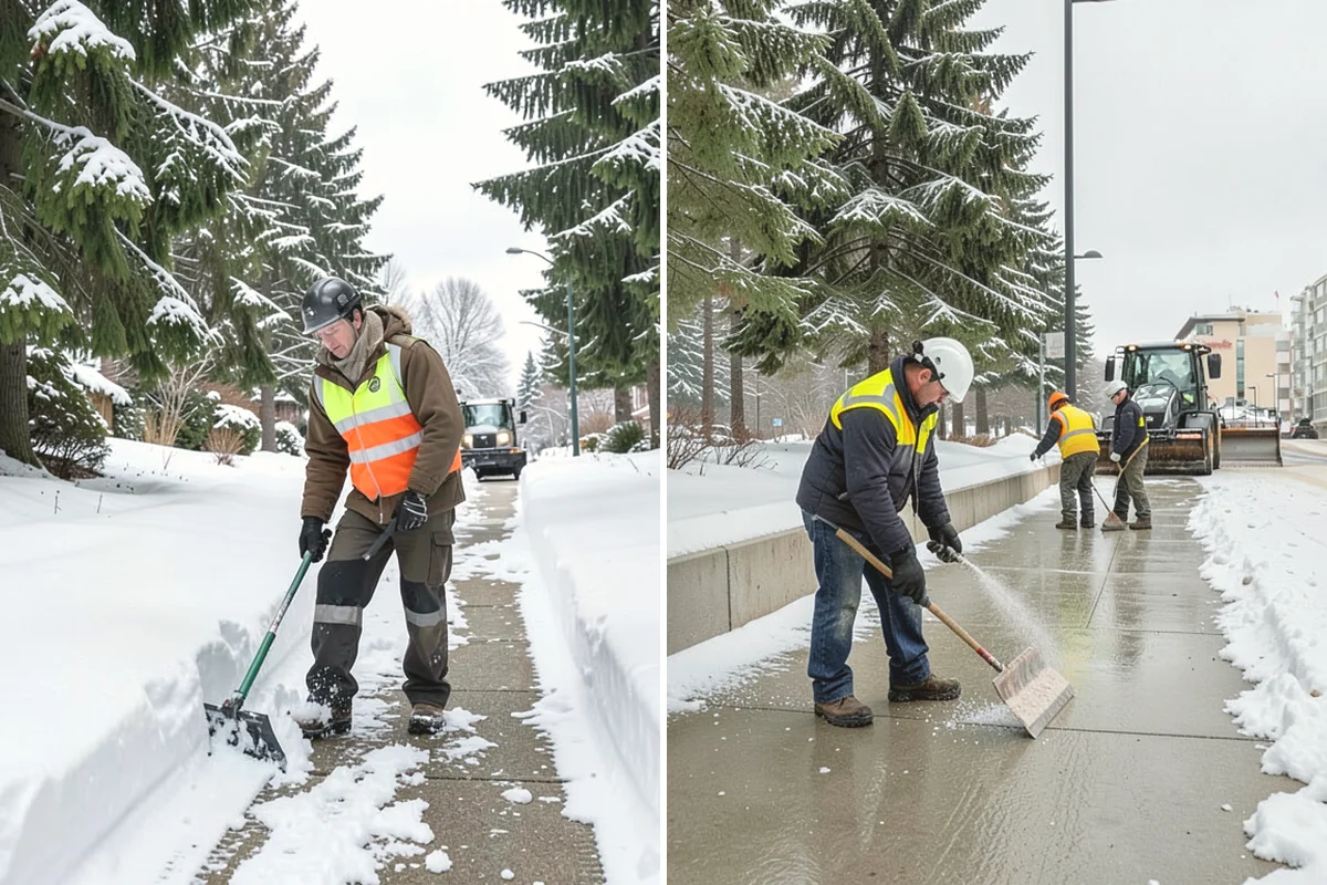 Parking Lot Plowing in Lake Stevens, Snohomish County, WA - We map your lot and set snow-stacking corners during a pre-season site walk