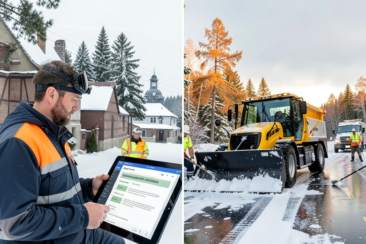 Parking Lot Plowing in Lakewood, Pierce County, WA - We map your lot and set snow-stacking corners during a pre-season site walk