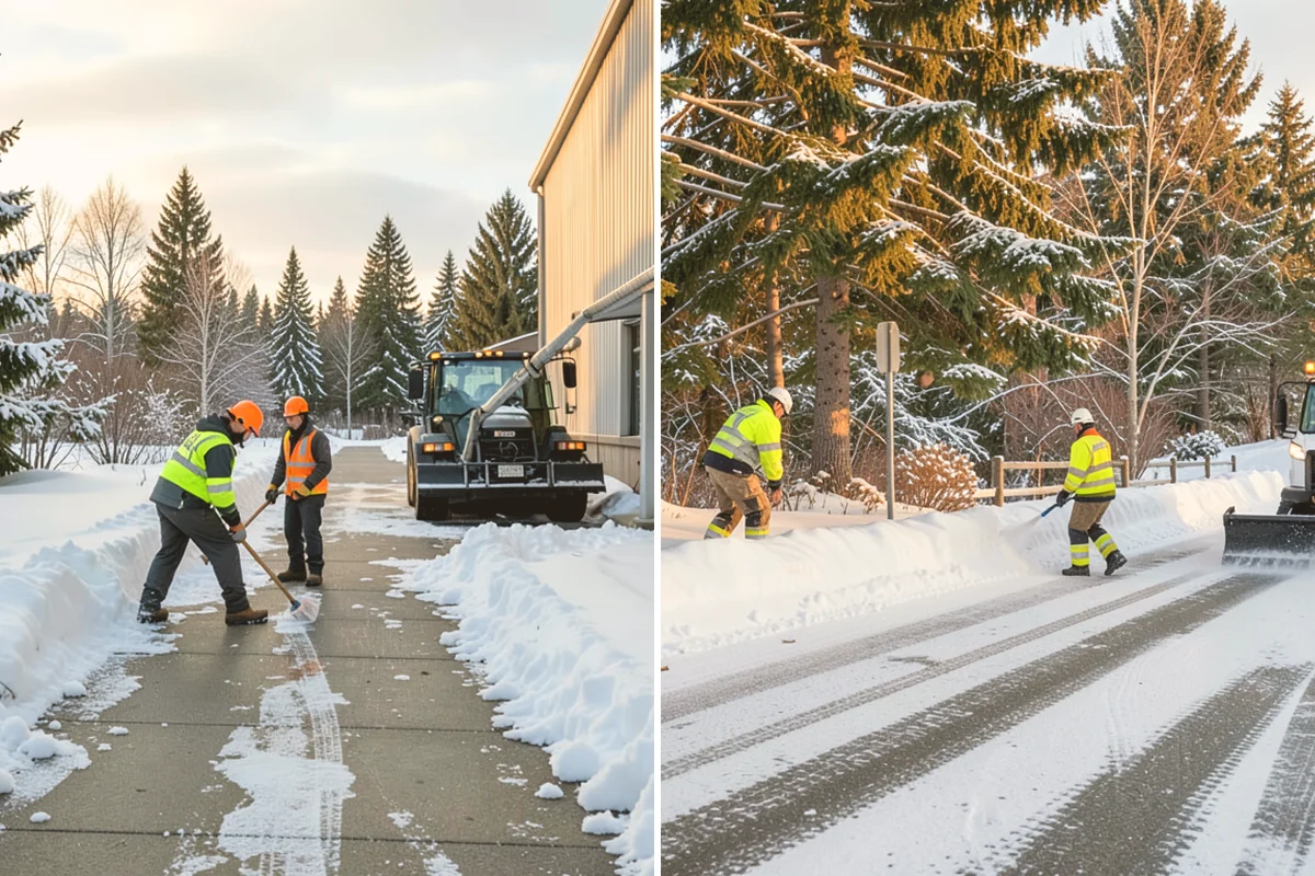 Parking Lot Plowing in Langley, Island County, WA - We map your lot and set snow-stacking corners during a pre-season site walk