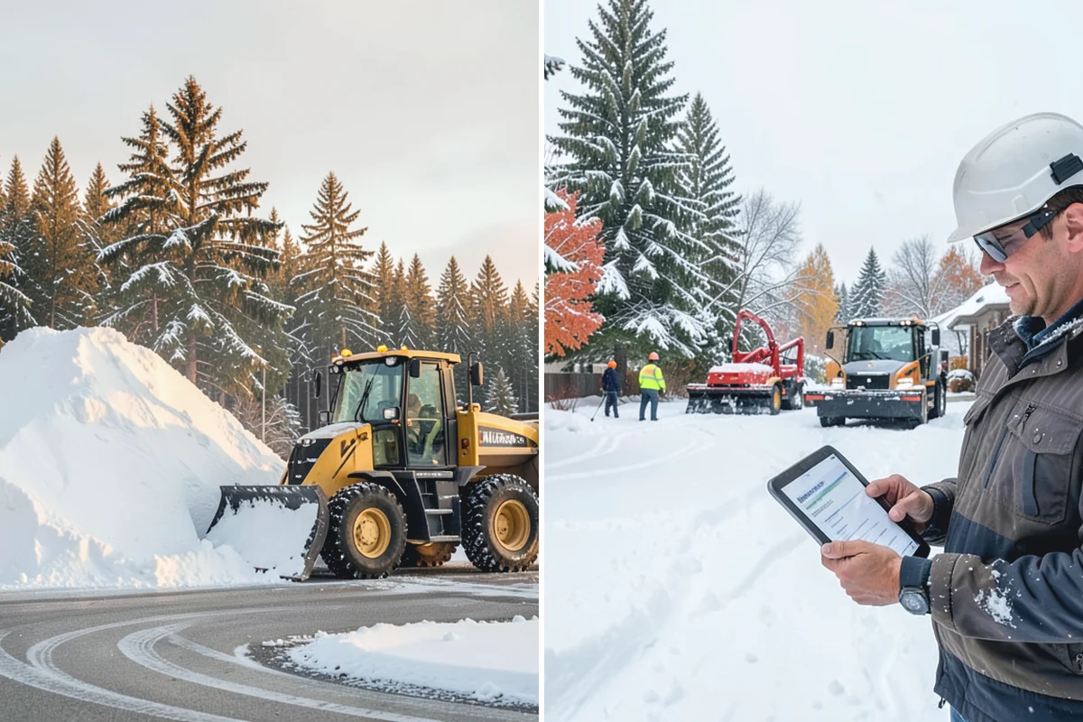 Parking Lot Plowing in Marysville, Snohomish County, WA - We map your lot and set snow-stacking corners during a pre-season site walk