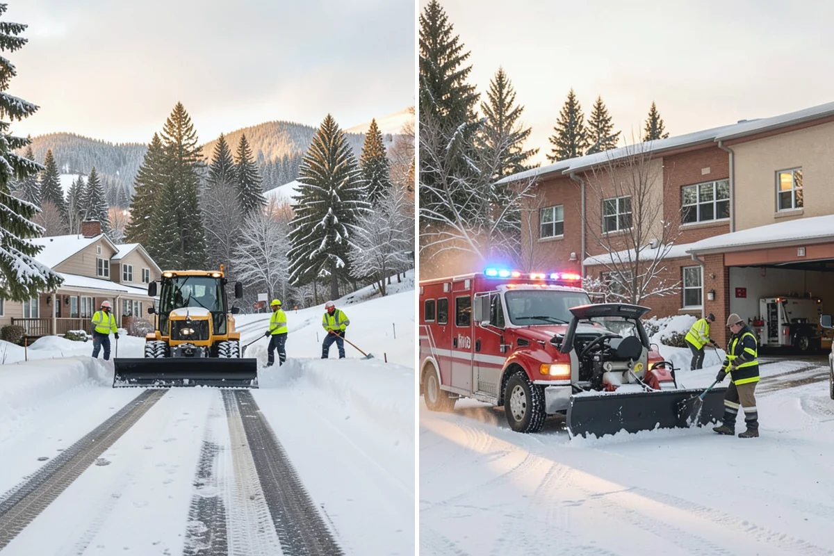 Parking Lot Plowing in Medina, King County, WA - We map your lot and set snow-stacking corners during a pre-season site walk