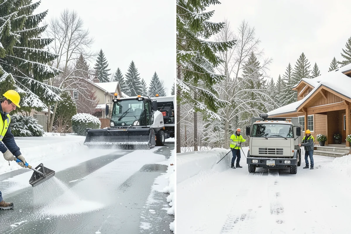 Parking Lot Plowing in Mercer Island, King County, WA - We map your lot and set snow-stacking corners during a pre-season site walk