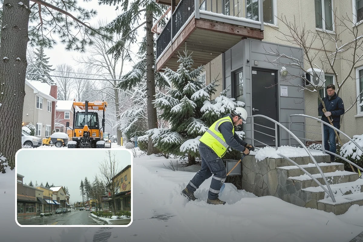 Parking Lot Plowing in Mill Creek, Snohomish County, WA - Full-lot clearing before opening hours