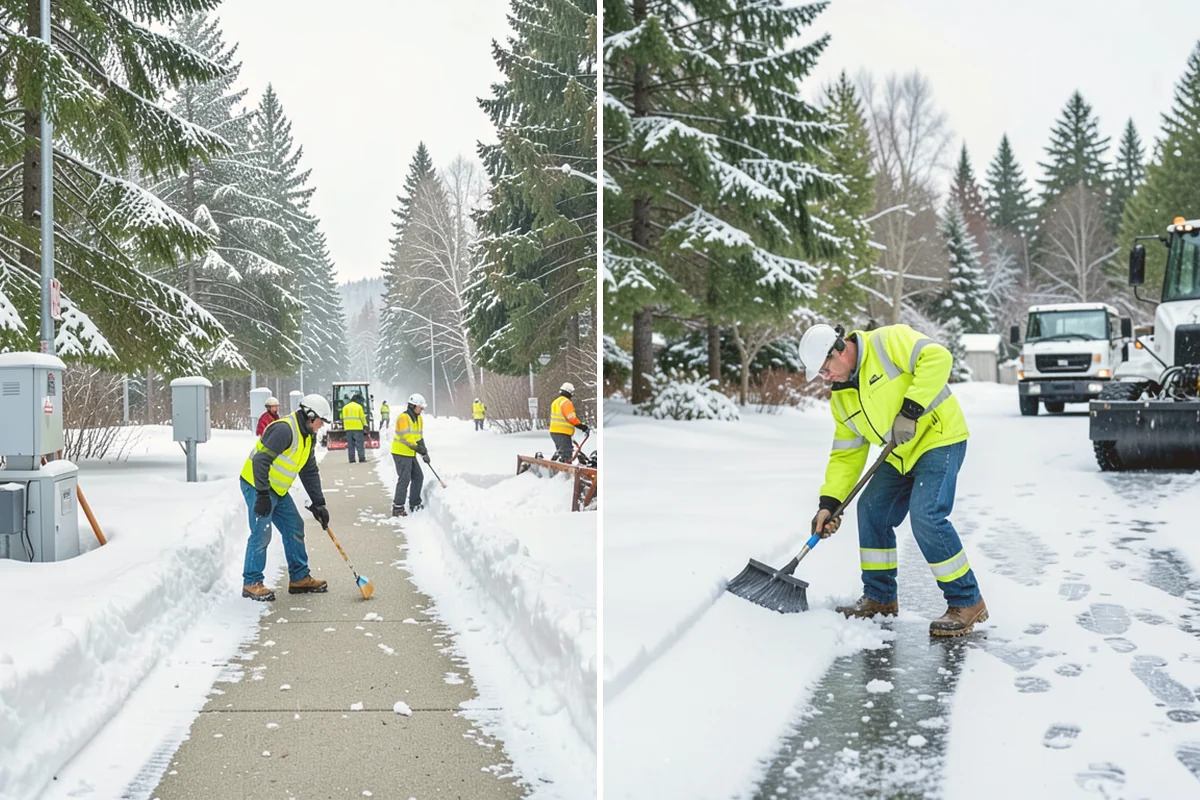 Parking Lot Plowing in Milton, King County, WA - We map your lot and set snow-stacking corners during a pre-season site walk