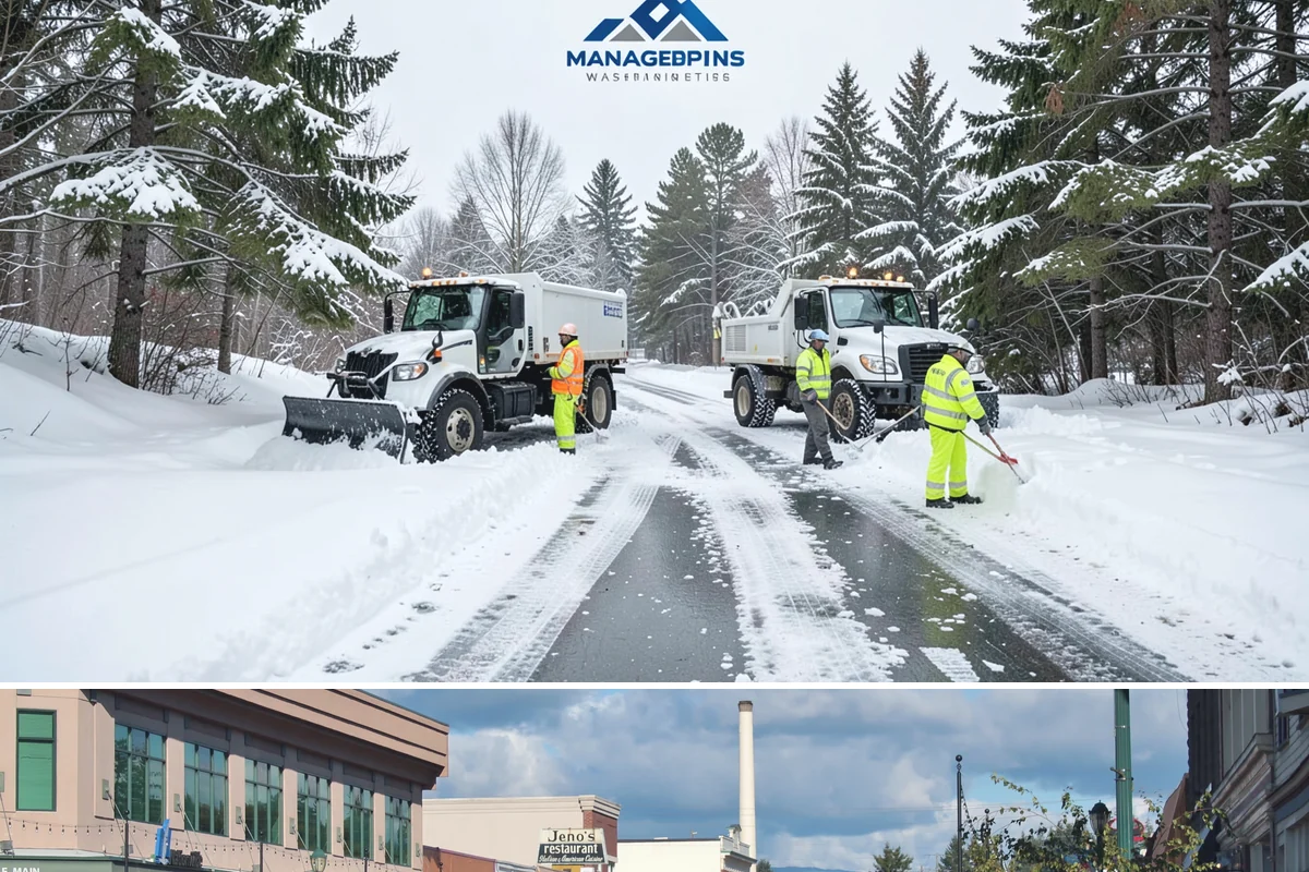 Parking Lot Plowing in Monroe, Snohomish County, WA - Book plowing before the November-through-February window when lowland Arctic outbreaks are most likely.